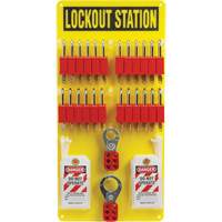 Lockout Board with Keyed Different Nylon Safety Lockout Padlocks, Plastic Padlocks, 24 Padlock Capacity, Padlocks Included Cintas