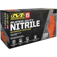 Super Duty Disposable Gloves, 9/Medium, Nitrile, 8-mil, Powder-Free, Orange Cintas
