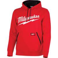 Chandail &agrave; capuchon de poids moyen avec logo Milwaukee, Hommes, Petit, Rouge Cintas