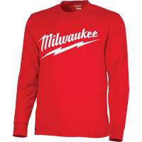 Chandail &agrave; manches longues tr&egrave;s r&eacute;sistant avec logo Milwaukee, Hommes, Petit, Rouge Cintas