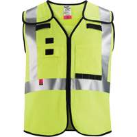 Gilet de s&eacute;curit&eacute; &agrave; maille d&eacute;tachable, Noir/Jaune lime haute visibilit&eacute;, Moyen/Petit Cintas