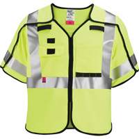 Gilet de s&eacute;curit&eacute; &agrave; maille d&eacute;tachable, Noir/Jaune lime haute visibilit&eacute;, Moyen/Petit Cintas