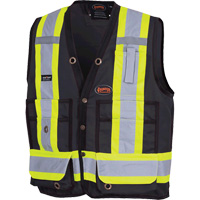 6692BK Surveyor's Safety Vest, Black, Medium, Polyester Cintas