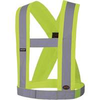 5492 Bretelles de s&eacute;curit&eacute; r&eacute;glable de 4" de large, R&eacute;pond ou surpasse la norme CSA Z96 classe 2 - niveau 2, Jaune lime haute visibilit&eacute;, Couleur r&eacute;fl&eacute;chissante Argent, Taille unique Cintas