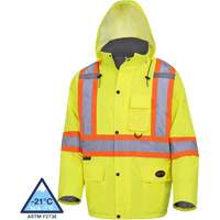 5031 Waterproof Quilted Safety Parka, High Visibility Lime-Yellow, Small Cintas