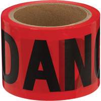 388 Danger Tape, Bilingual, 3" W x 200' L, 1.5 mils, Black on Red Cintas