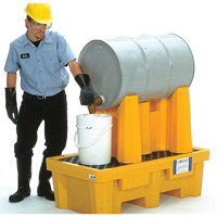 Ultra-Drum Rack 1-Drum Containment System with Drain, 52" L x 29" W x 49.5" H, 750 US gal. Capacity Cintas