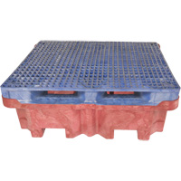 4-Drum Ultra-Spill King&reg; Flat Deck Spill Pallet, 85 US gal. Spill Capacity, 51" x 51" x 17.5" Cintas