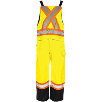 TO1 Winter Traffic Overalls, Polyester, Small, Black/High Visibility Lime-Yellow Cintas