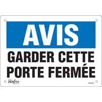 "Porte ferm&eacute;e" Sign, 7" x 10", Vinyl, French Cintas