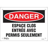 "Espace clos" Sign, 7" x 10", Plastic, French Cintas