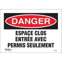 "Espace clos" Sign, 7" x 10", Vinyl, French Cintas