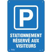 "Stationnement r&eacute;serv&eacute; aux visiteurs" Sign, 10" x 14", Plastic, French with Pictogram Cintas
