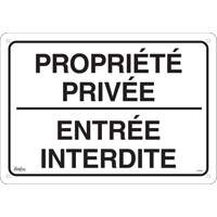 "Propri&eacute;t&eacute; priv&eacute;e" Sign, 14" x 20", Aluminum, French Cintas