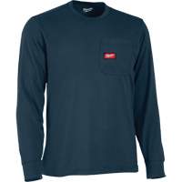 T-shirt &agrave; manches longues avec poches Gridiron, Hommes, Petit, Bleu Cintas