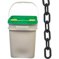 Chaîne de s&eacute;curit&eacute; en plastique robuste, Noir, Maillon de 2", 120' de long Cintas