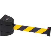 Magnetic Wall Mount Barrier with Magnetic Tape, Plastic, Magnetic Mount, 15', Black and Yellow Tape Cintas