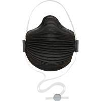 Masques jetables AirWave s&eacute;rie M noirs avec SmartStrap et embout nasal, N95, Certifi&eacute; NIOSH, Moyen/grand Cintas