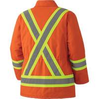 5537A Quilted Duck Safety Parka, High Visibility Orange, Small Cintas