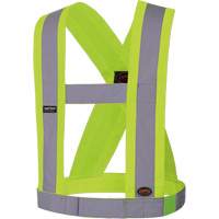 5493 Bretelles ajustables de s&eacute;curit&eacute; haute visibilit&eacute; de 4" de largeur, R&eacute;pond ou surpasse la norme CSA Z96 classe 2 - niveau 2, Jaune lime haute visibilit&eacute;, Couleur r&eacute;fl&eacute;chissante Argent, Taille uniq Cintas