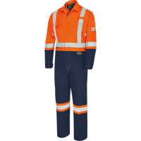 7702BBT Combine de s&eacute;curit&eacute; deux tons FR-Tech, Taille 40 (grand taille), Bleu marin/Orange, 10 cal/cm² Cintas