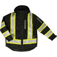 Manteau de s&eacute;curit&eacute; 4-en-1 en tissu ind&eacute;chirable, Polyester, Noir, T-petit Cintas