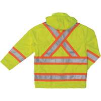 Manteau de s&eacute;curit&eacute; imperm&eacute;able en tissu ind&eacute;chirable Ripstop, Polyester, T-petit, Jaune lime haute visibilit&eacute; Cintas