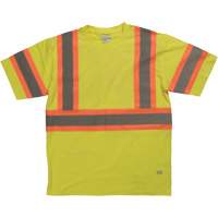 Chemise de s&eacute;curit&eacute; &agrave; manches courtes, Coton, T-petit, Jaune lime haute visibilit&eacute; Cintas