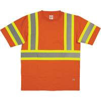 Chemise de s&eacute;curit&eacute; &agrave; manches courtes, Coton, T-petit, Orange haute visibilit&eacute; Cintas
