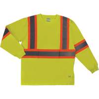 T-shirt de s&eacute;curit&eacute; &agrave; manches longues, Coton, T-petit, Jaune lime haute visibilit&eacute; Cintas
