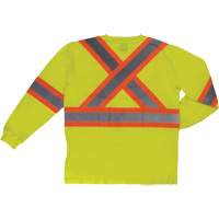 T-shirt de s&eacute;curit&eacute; &agrave; manches longues, Coton, T-petit, Jaune lime haute visibilit&eacute; Cintas