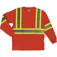 T-shirt de s&eacute;curit&eacute; &agrave; manches longues, Coton, T-petit, Orange haute visibilit&eacute; Cintas