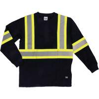 T-shirt de s&eacute;curit&eacute; &agrave; manches longues, Coton, T-petit, Noir Cintas