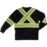 T-shirt de s&eacute;curit&eacute; &agrave; manches longues, Coton, T-petit, Noir Cintas