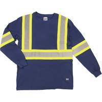 T-shirt de s&eacute;curit&eacute; &agrave; manches longues, Coton, T-petit, Bleu marin Cintas