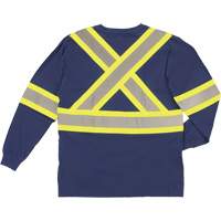 T-shirt de s&eacute;curit&eacute; &agrave; manches longues, Coton, T-petit, Bleu marin Cintas
