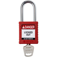 Cadenas de verrouillage Velocity, Rouge, Cl&eacute;s diff&eacute;rentes, Nylon, Largeur de 1-1/2" Cintas