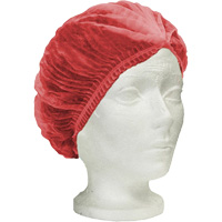 RONCO Care Pleated Bouffant Cap, Polypropylene, 24", Red Cintas