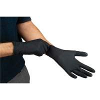 Gants d'examen de poids lourd &agrave; prise tactile, Grand, Nitrile, 8 mils, Sans poudre, Noir, Classe 2 Cintas