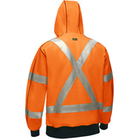 Bisley&reg; X-Back Full Zip Hooded Sweatshirt with Sherpa Lining, Small, High Visibility Orange Cintas