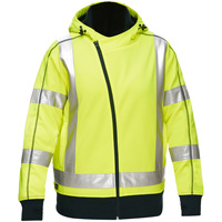 Bisley&reg; X-Back Women's Contoured Full Zip Hooded Sweatshirt with Sherpa Lining, Small, High Visibility Lime-Yellow Cintas