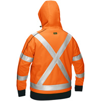 Bisley&reg; X-Back Women's Contoured Full Zip Hooded Sweatshirt with Sherpa Lining, Small, High Visibility Orange Cintas
