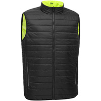 Veste bouffante r&eacute;versible avec X au dos Bisley, Jaune lime haute visibilit&eacute;, Petit, Polyester Cintas