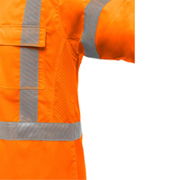 Chemise de travail &agrave; manches longues et X au dos Bisley avec X-Airflow, Poly-coton, Petit, Orange haute visibilit&eacute; Cintas