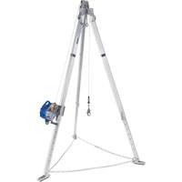 Tr&eacute;pied en aluminium pour espace clos avec cordage de s&eacute;curit&eacute; autor&eacute;tractable tri directionnel 8301098 Cintas