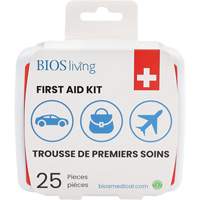 25-Piece Home & Travel First Aid Kit, Plastic B Cintas