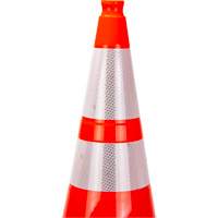 Premium Traffic Cone, 28", Orange, 4" & 6" Reflective Collar(s) Cintas