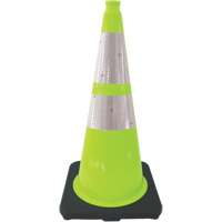 Premium Traffic Cone, 28", Lime Green, 4" & 6" Reflective Collar(s) Cintas