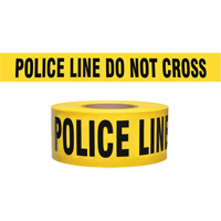 "Police Line Do Not Cross" Contractor-Grade Barricade Tape, English, 3" W x 1000' L, 2 mils, Black on Yellow Cintas