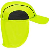 Chapeaux de refroidissement avec voiles pour le cou, Lime haute visibilit&eacute; Cintas